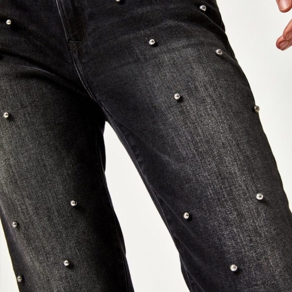 Mavi Ava Smoke Pearl Denim Black Straight Leg Jeans NWOT